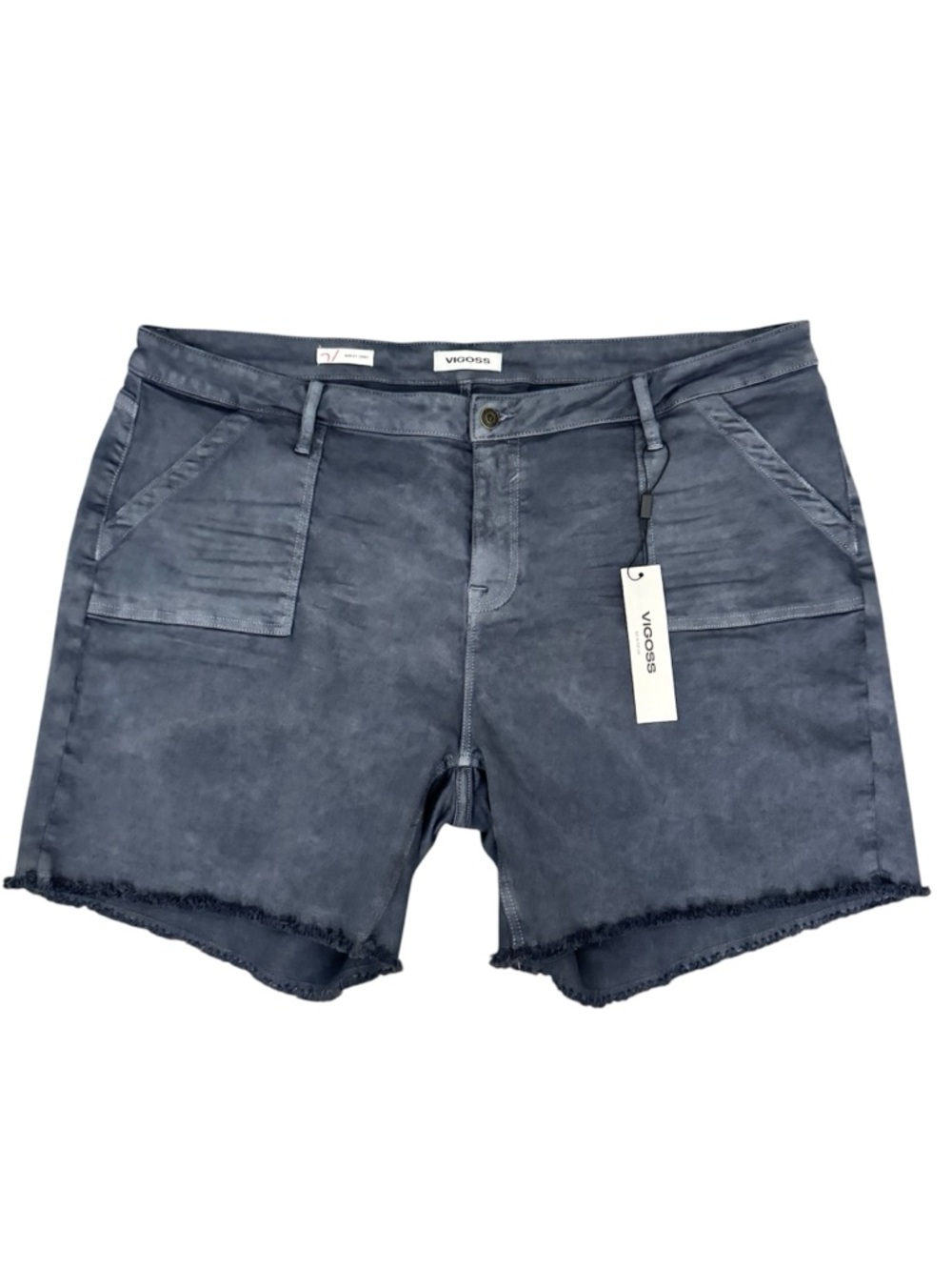 NWT Vigoss Marley Short Mid Rise Raw Hem Blue Size 24W